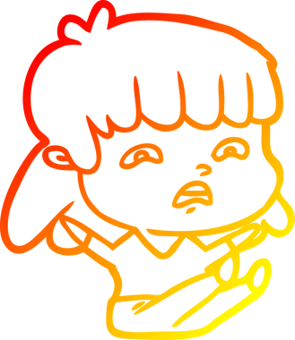 İnsan tarafından çizilmiş endişeli bir karikatür çizimi.