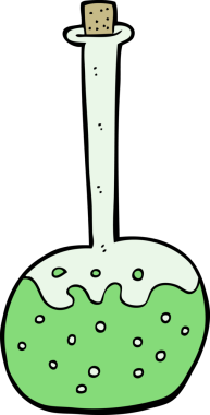 bir insan tarafından çizilmiş kimyasal iksir.