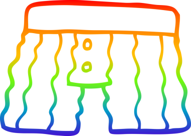 Gökkuşağı gradyan çizgisi bir insan tarafından çizilmiş bir iç çamaşırı.