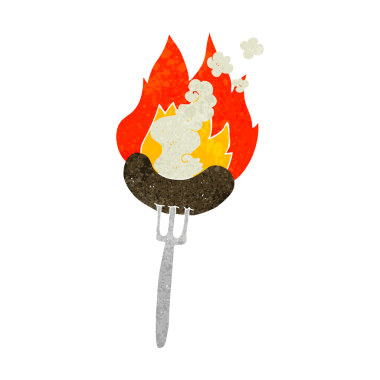 Bir insan tarafından çizilmiş serbest çizilmiş sıcak sosis.