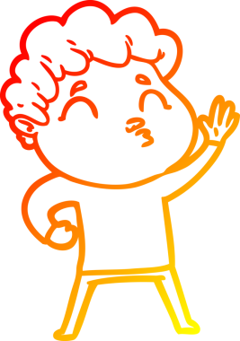 Bir insan tarafından çizilen çizgi film karakterinin sıcak çizgi çizimi