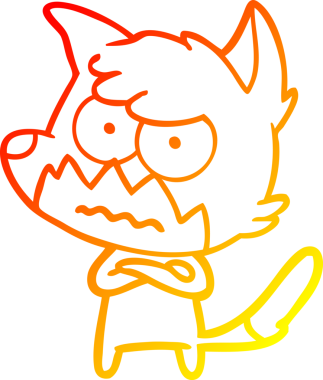 Bir insan tarafından çizilmiş kızgın tilki çizgi çizimi.