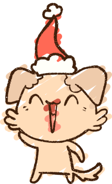 Bir insan tarafından çizilen Noel Köpeği Tebeşiri