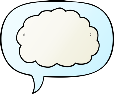 bir insan tarafından çizilmiş düzgün eğimli konuşma baloncuklu çizgi film bulutu