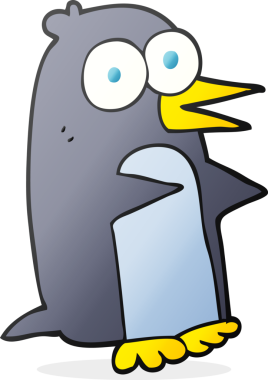 Bir insan tarafından çizilmiş serbest çizim penguen.