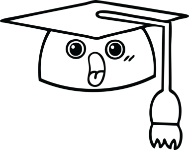 Mezuniyet şapkası çizimi bir insan tarafından çizilmiş.