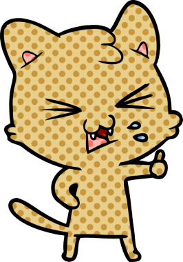 Bir insan tarafından çizilmiş kedi tıslaması.