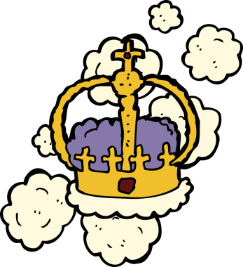 Bir insan tarafından çizilmiş karikatür tacı