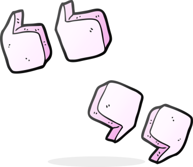 Bir insan tarafından çizilmiş serbest çizim tırnak işaretleri