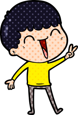 Bir insan tarafından çizilmiş mutlu bir adam.