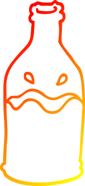 Bir insan tarafından çizilmiş yeşil çizgi bir şişenin sıcak gradyan çizimi