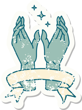 Bir insan tarafından çizilmiş eski bir çıkartma.