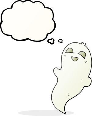 Serbest çizim düşünce baloncuğu cadılar bayramı hayaleti bir insan tarafından çizildi