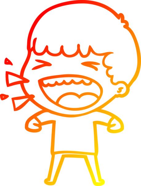 Bir insan tarafından çizilmiş gülen adamın sıcak çizgi çizimi.