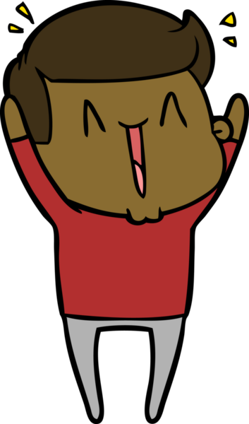 Bir insan tarafından çizilmiş mutlu bir adam.