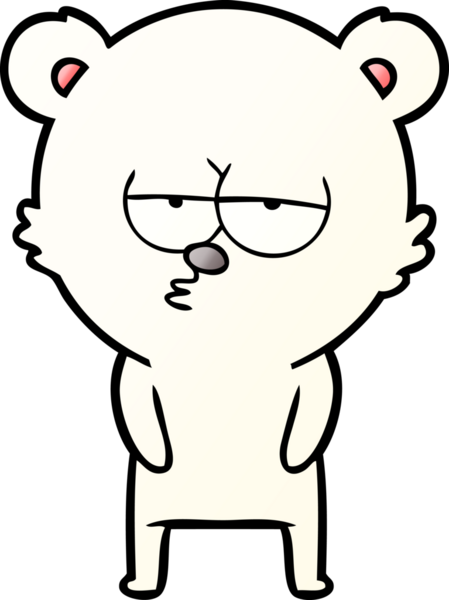 Bir insan tarafından çizilmiş sıkılan kutup ayısı çizgi filmi.