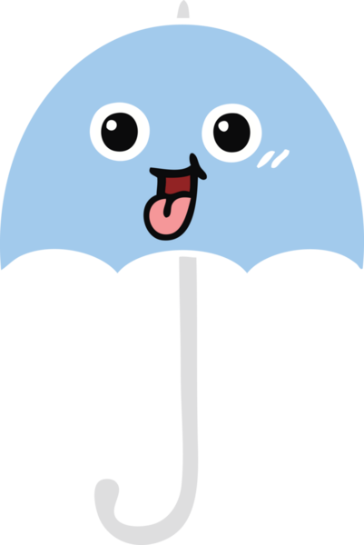 Bir insan tarafından çizilmiş düz renkli bir şemsiye.