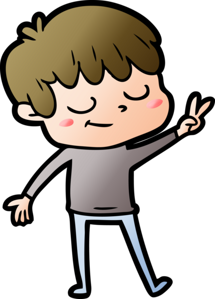 Bir insan tarafından çizilmiş mutlu çocuk çizgi filmi.