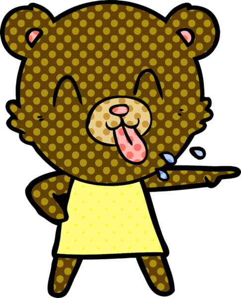 Bir insan tarafından çizilmiş kaba çizgi film ayısı.