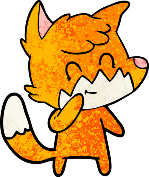 Bir insan tarafından çizilmiş çizgi film dostu tilki.