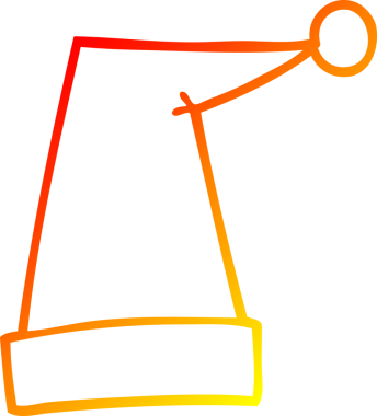 Bir insan tarafından çizilmiş çizgi film elf şapkası.