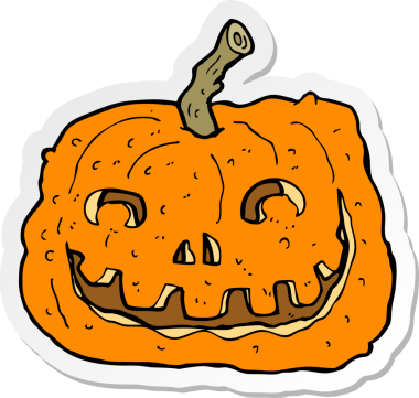 Bir insan tarafından çizilmiş bir balkabağı çıkartması.