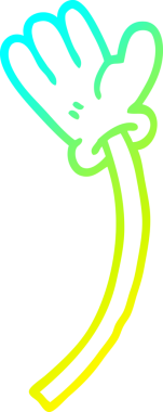 Bir insan tarafından çizilmiş bir el hareketinin soğuk gradyan çizgisi.