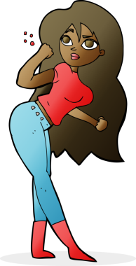 Bir insan tarafından çizilmiş bir karikatür kadın.