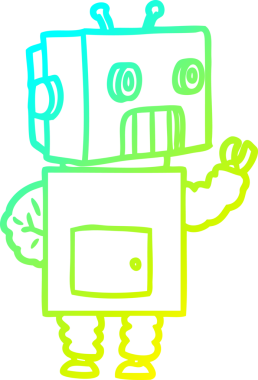 Bir insan tarafından çizilmiş soğuk gradyan robot çizimi