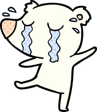 Bir insan tarafından çizilmiş ağlayan kutup ayısı çizgi filmi