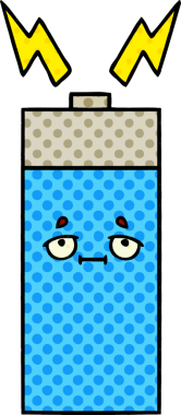 Bir insan tarafından çizilmiş bir bataryanın çizgi roman tarzı