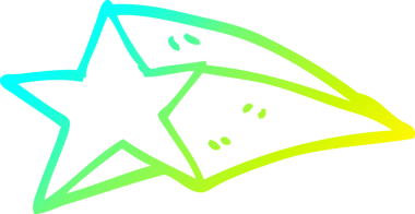 Bir insan tarafından çizilmiş bir çizgi film yıldızının soğuk gradyan çizimi.