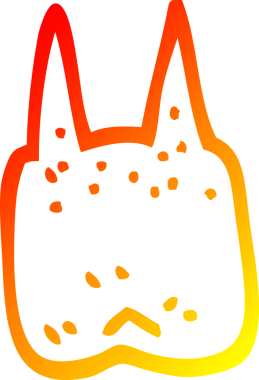 Bir insan tarafından çizilen çizgi film dişinin sıcak gradyan çizimi