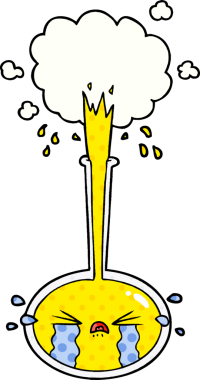 Ağlayan karikatür bilim deneyi bir insan tarafından çizilmiş ağlama