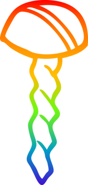 gökkuşağı gradyan çizimi bir insan tarafından çizilmiş eski bir pirinç vida