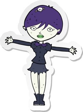 Bir insan tarafından çizilmiş vampir bir kızın çıkartması.