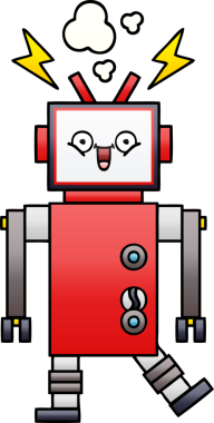 Bir insan tarafından çizilmiş bir robotun gölgelenmiş çizimi