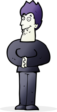 Bir insan tarafından çizilmiş bir vampir çizgi filmi.