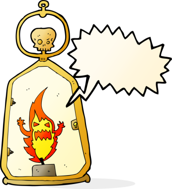 bir insan tarafından çizilmiş konuşma baloncuklu karikatür feneri.