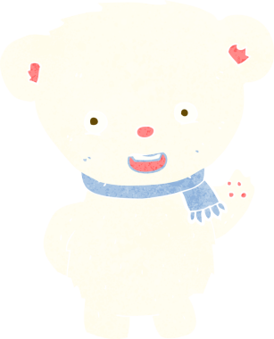 Bir insan tarafından çizilmiş kutup ayısı çizimi.