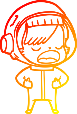 Bir insan tarafından çizilmiş bir karikatür astronot kadın çizimi.