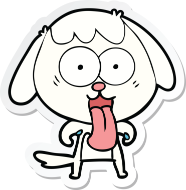 Bir insan tarafından çizilmiş şirin bir köpeğin çıkartması.