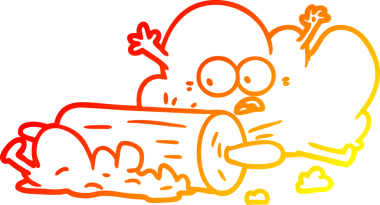 Bir insan tarafından çizilen çizgi film hamurunun sıcak gradyan çizgisi