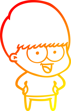 Bir insan tarafından çizilmiş mutlu çizgi film çocuğu çizimi.