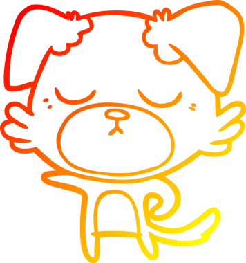 Bir insan tarafından çizilmiş sevimli bir köpeğin sıcak çizgi çizgisi.