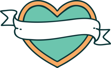 Bir insan tarafından çizilmiş kalp ve bayrağın ikonik dövme şekli