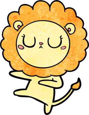 Bir insan tarafından çizilmiş çizgi film aslan dansı.