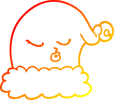 Bir insanın çizdiği Noel Baba şapkasının sıcak çizgi çizimi.