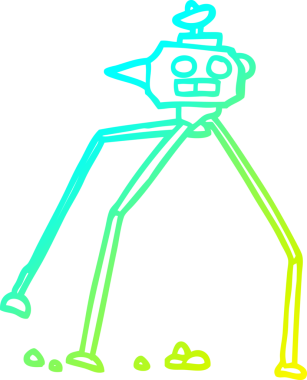 Bir insan tarafından çizilmiş bir uzay roketinin soğuk gradyan çizgisi