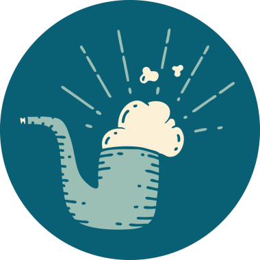 Bir insan tarafından çizilmiş dövme stili sigara piposunun simgesi